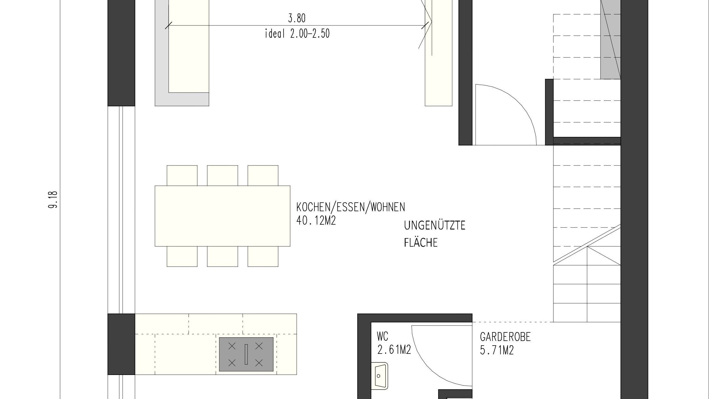 Grundriss richtig planen - ungenützte Fläche