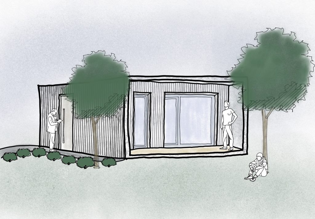 Tiny House was ist möglich Handskizze außen 