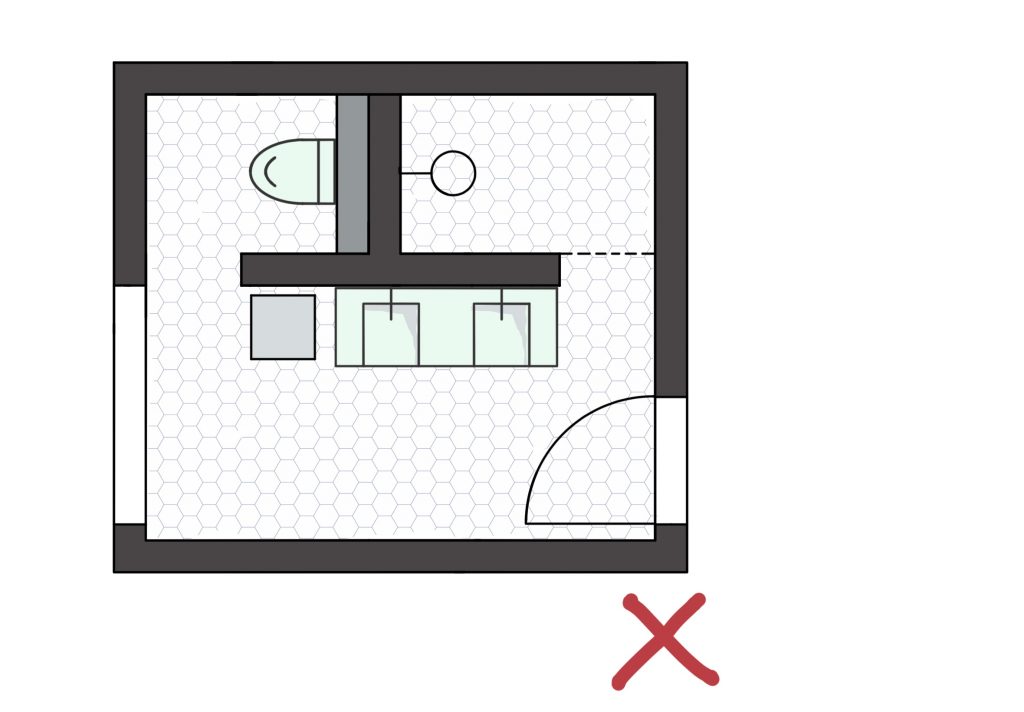 Badezimmer Grundriss planen - T-funktioniert nicht