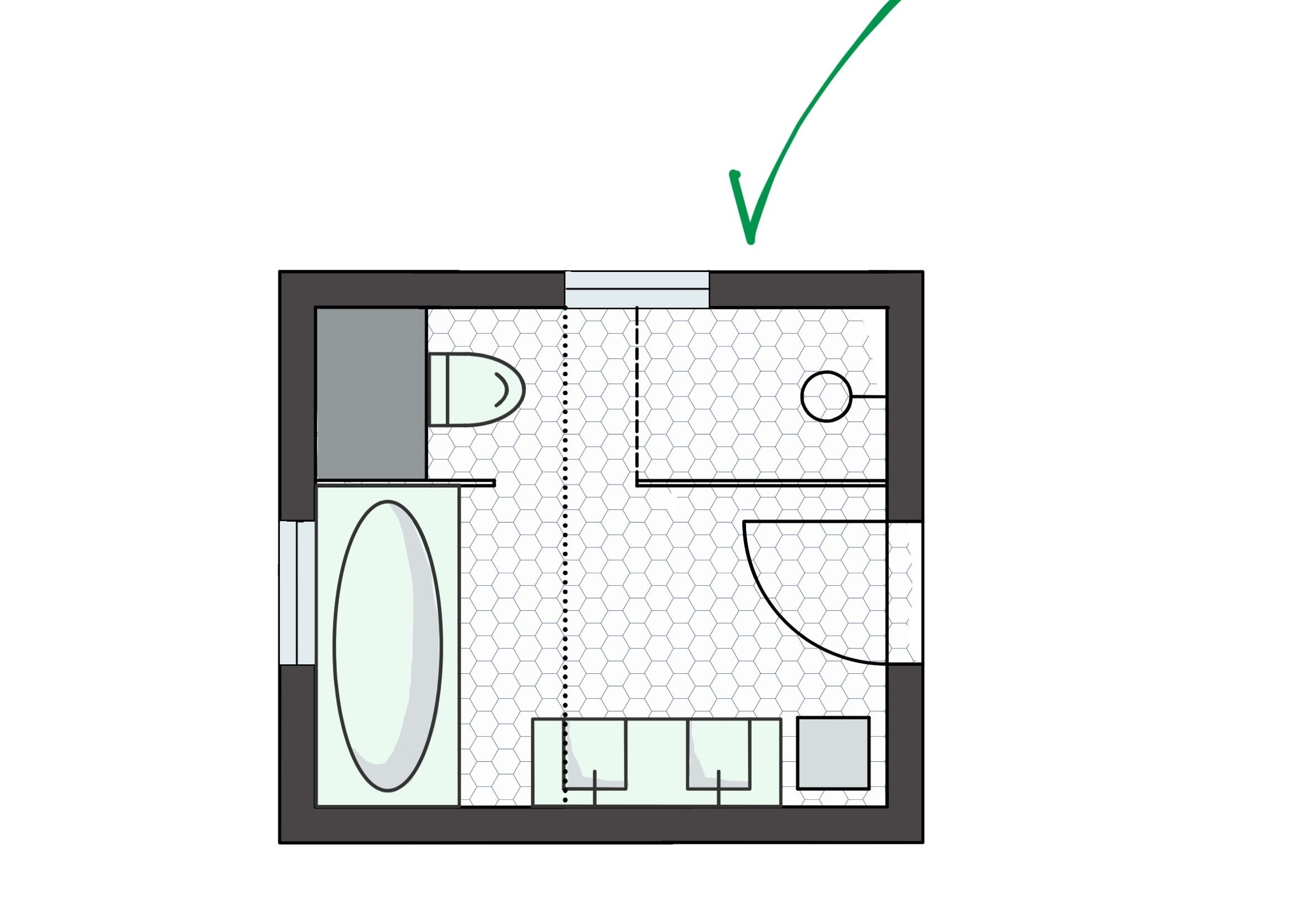 Badplanung Dachschräge Grundriss