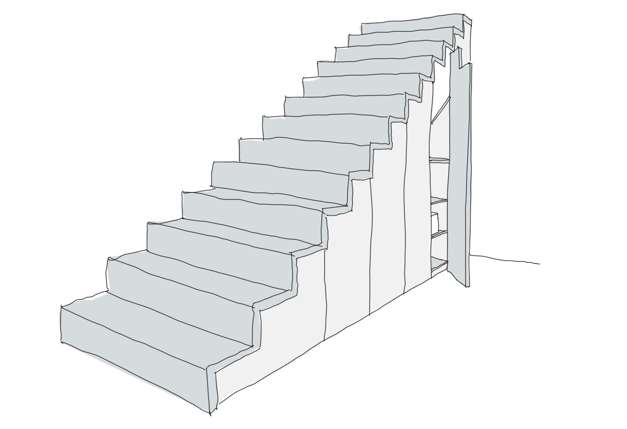 Stauraum unter Treppe