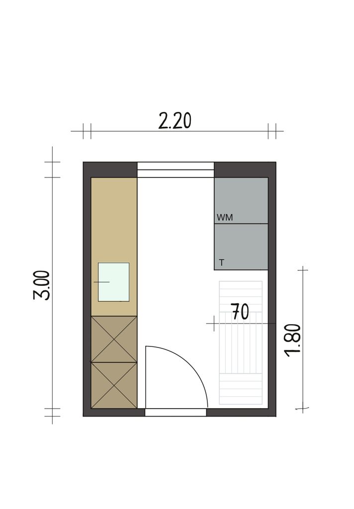 Hauswirtschaftsraum planen - Grundriss mit Maßangaben