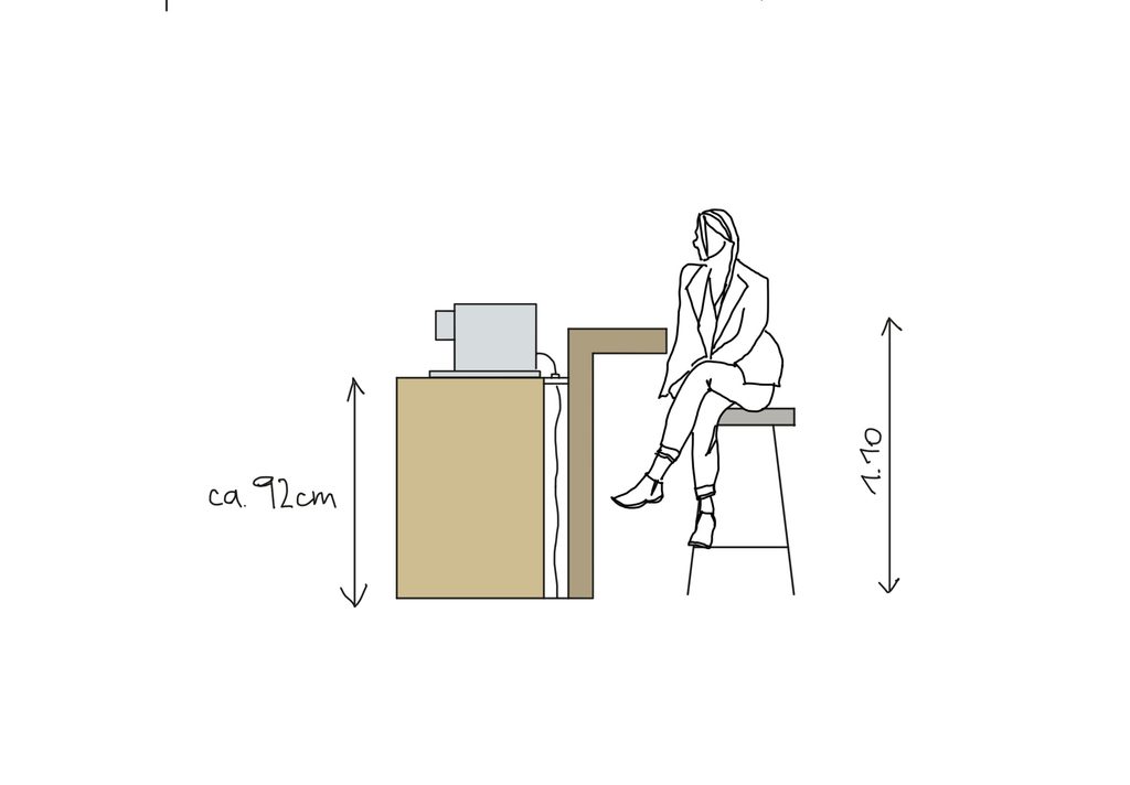 Küchentheke, erhöhte Theke 110cm

